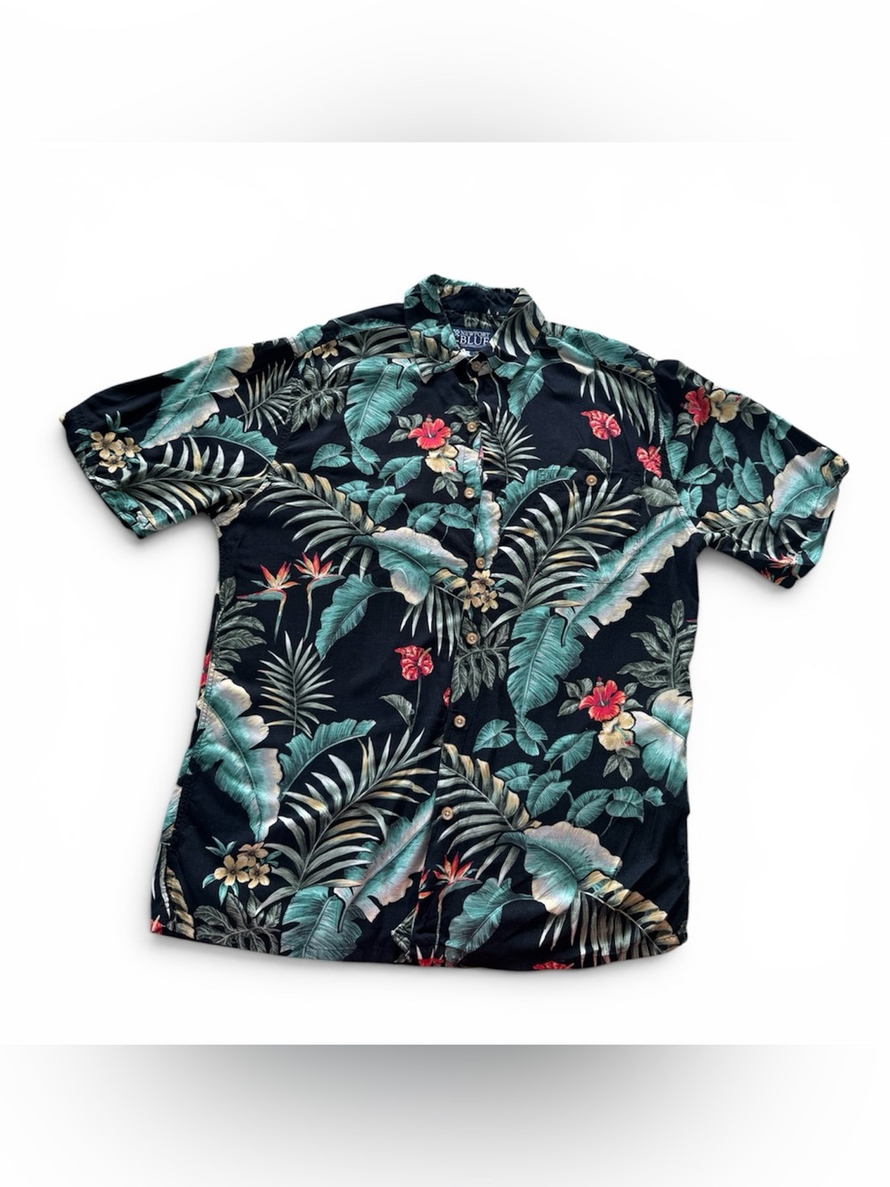 Newport Black Tropical Floral Button-Down Shirt